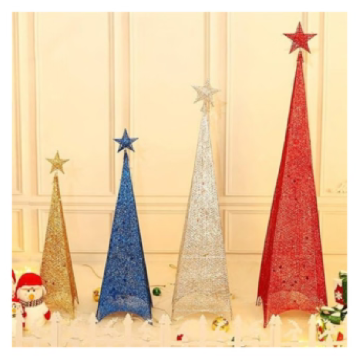 Árbol Pirámide Metálico de Navidad 1.2 M