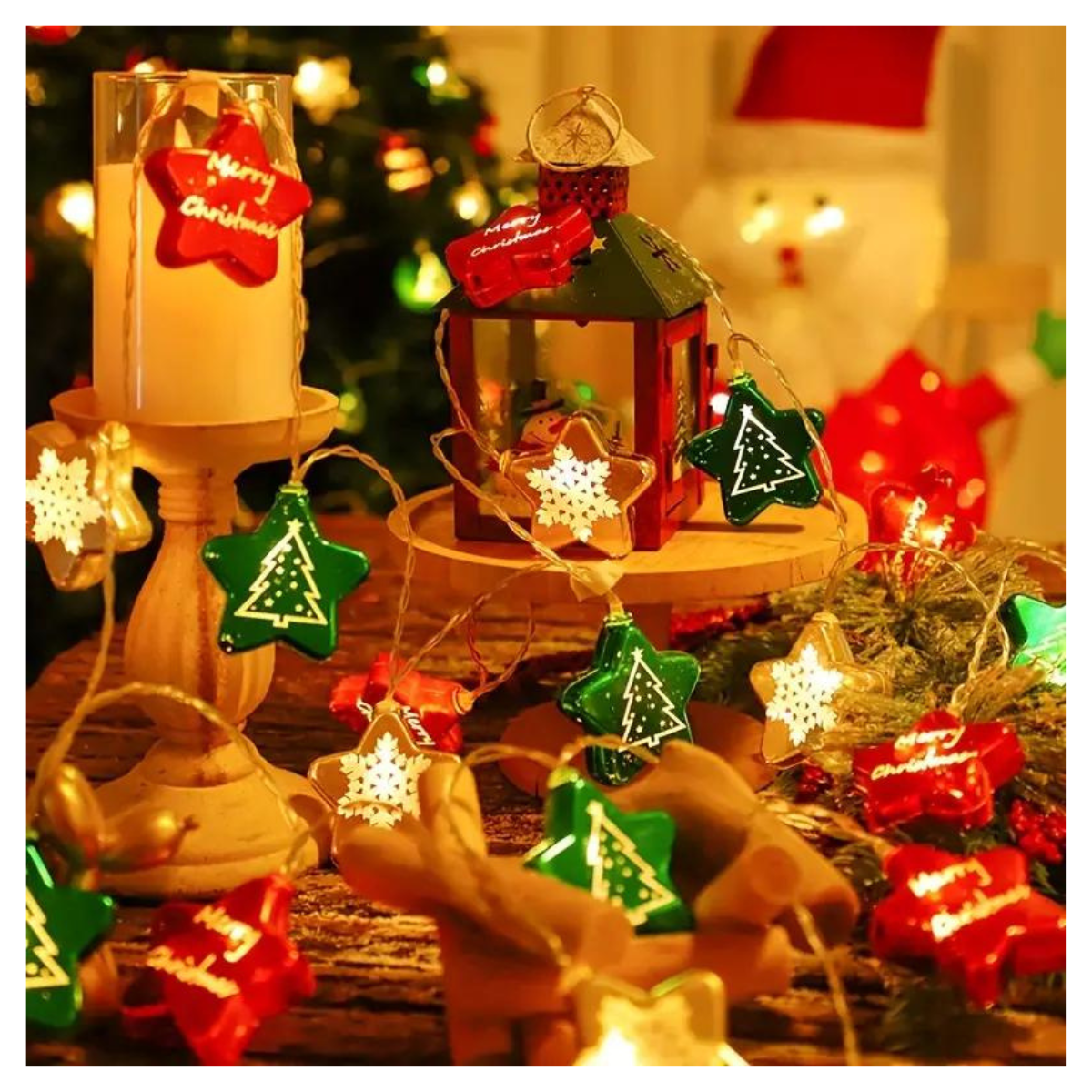 Guirnalda Estrella Navidad 10 Luces LED