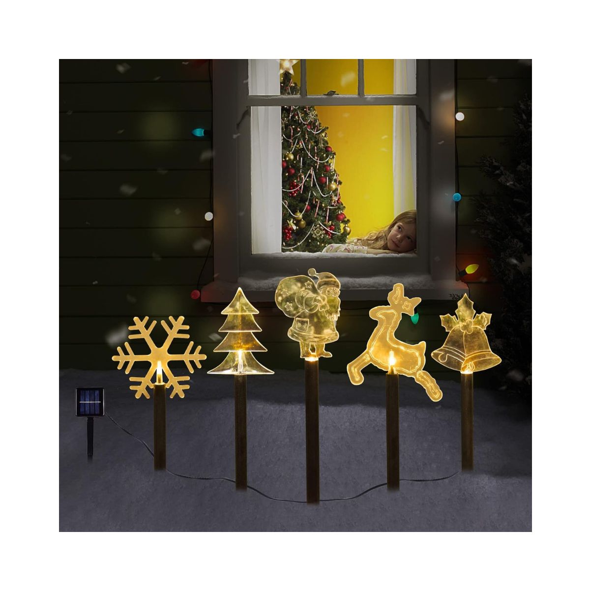 Luces solares de Navidad para paisajes