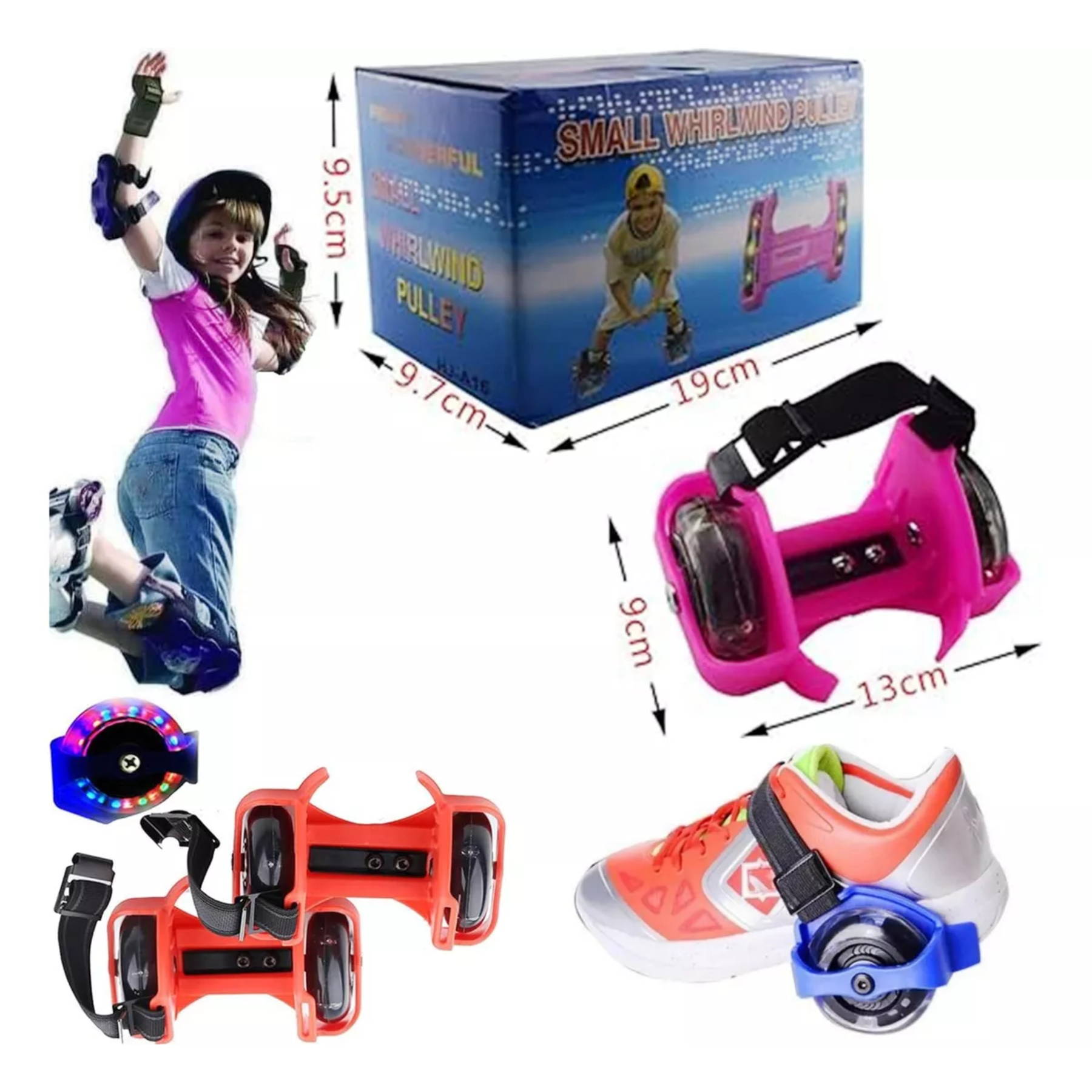 Patín Ajustable Luces Led Para Zapatilla